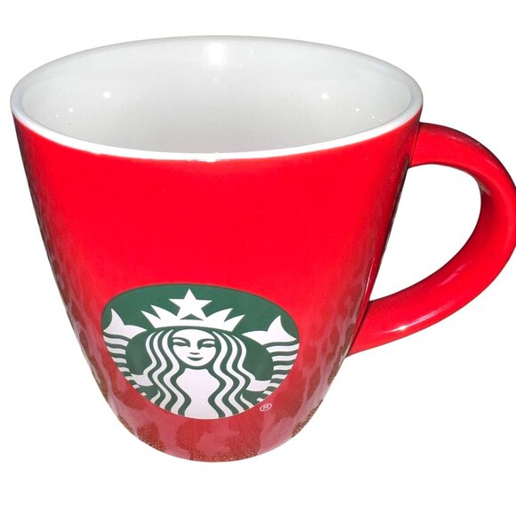 Starbucks Red Holiday Mug Set Small & Tall Christmas RED WHT GLD Holly Berries - Picture 3 of 11